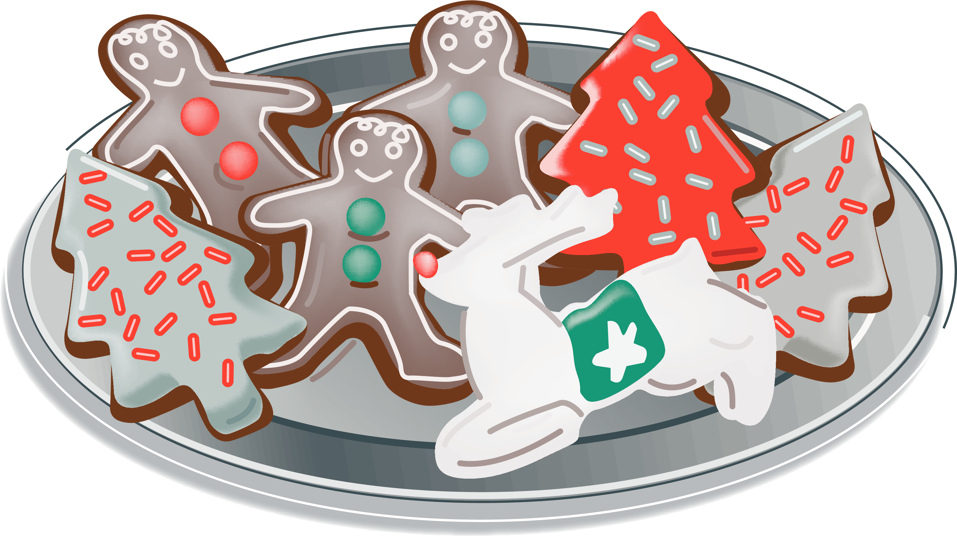 Image Royalty Free Collection Cookie Clip Art High - Plate Of Christmas Cookies Clip Art (3300x1858), Png Download