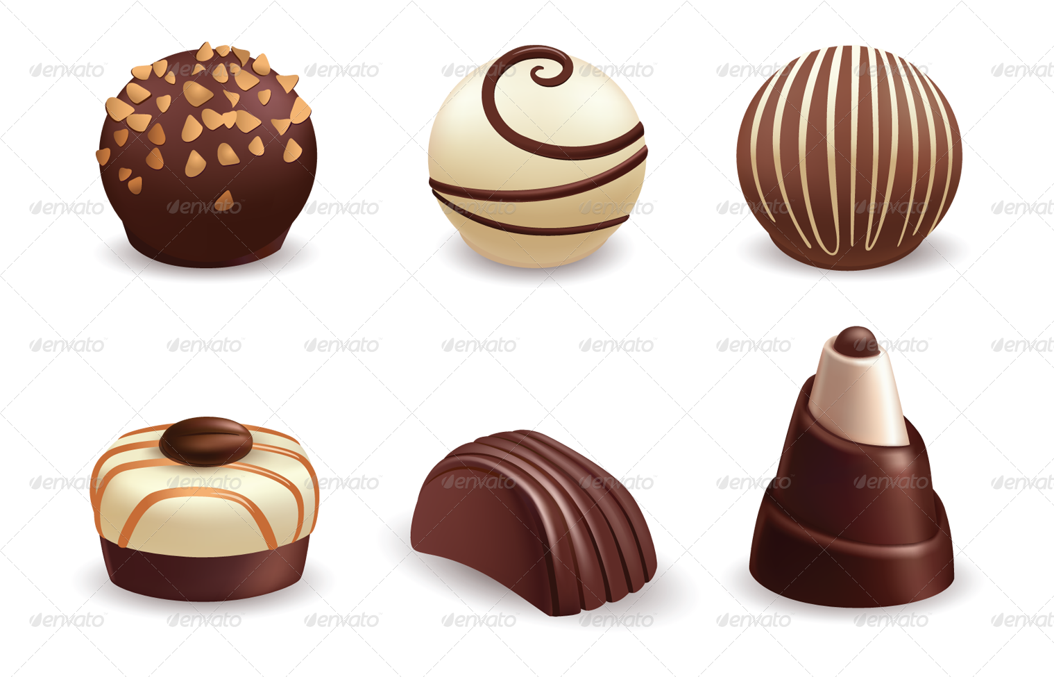 Clip Art Library Download Candies By Mia V Graphicriver - Chocolate Candy Vector Png (1519x975), Png Download