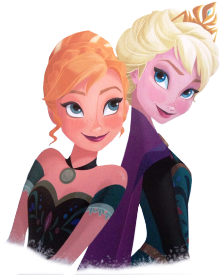 By The Disney Illustrators - Anna And Elsa Art (500x568), Png Download