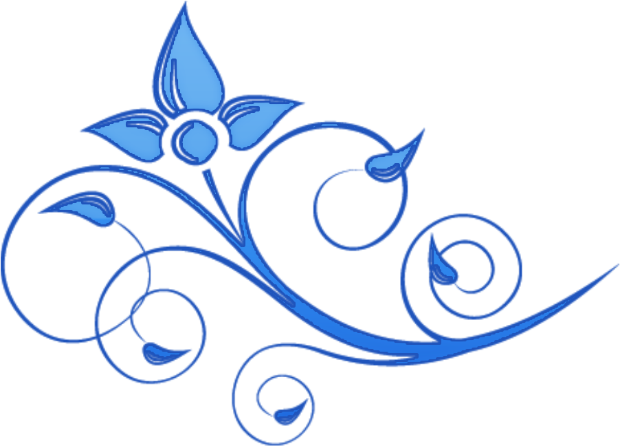 Flowers Swirls Png My Blog - Blue Floral Swirl Png (1024x768), Png Download