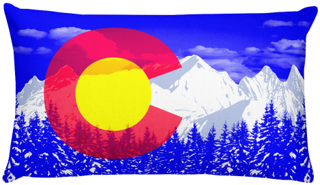 Colorado Rocky Mountains Pillow - 20x30 Inch Pillowcase Colorado State Flag - Winter (500x500), Png Download