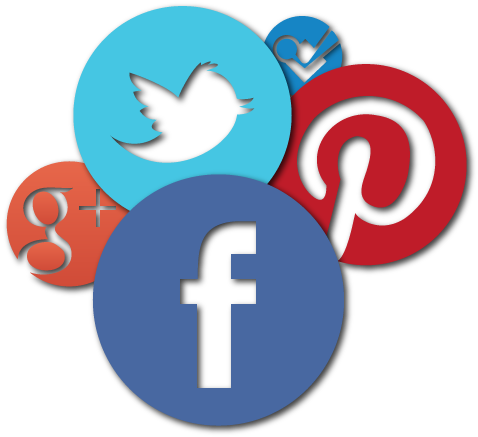 Social Media Icons - Facebook Twitter Instagram Google Plus Logo (488x444), Png Download