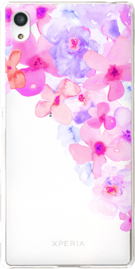 Bright Purple Watercolor Flowers Painted Floral Design - Hydrangea (300x547), Png Download