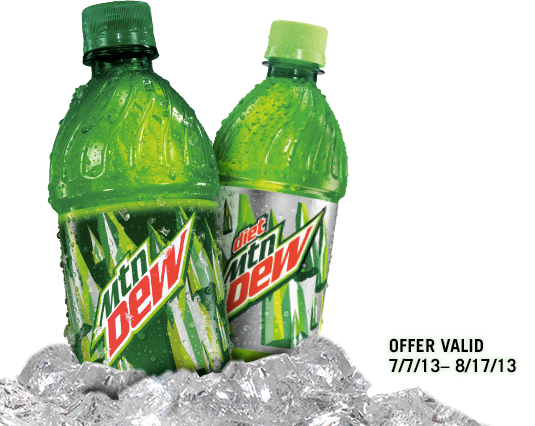 Mtn Dew Bottle Png - Diet Mountain Dew - 20 Fl Oz Bottle (535x426), Png Download