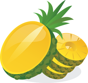 Pineapple Sweet Yellow Delicious Ripe Frui - Pineapple Juice Clipart Png (360x340), Png Download