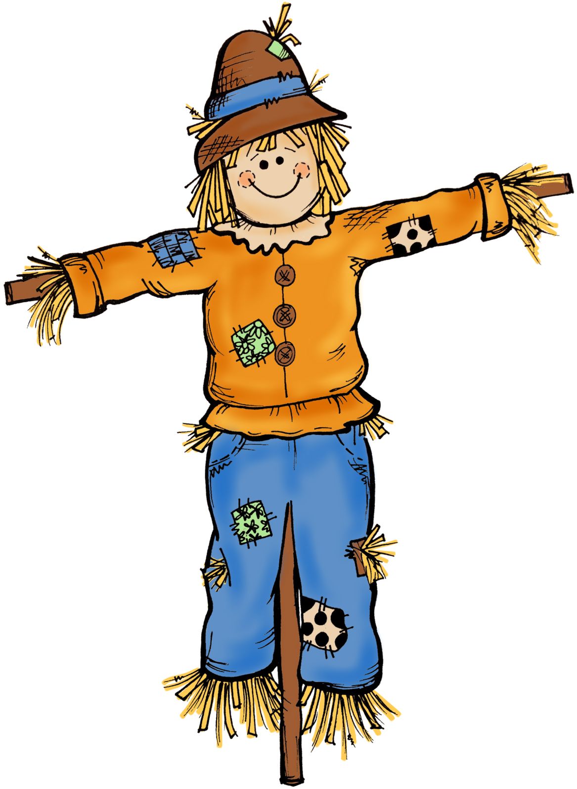 Autumn - Scarecrow Clipart (1173x1600), Png Download