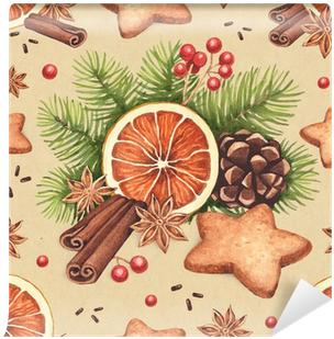 Watercolor Christmas Pattern - Vintage Watercolor Paintings Christmas (400x400), Png Download