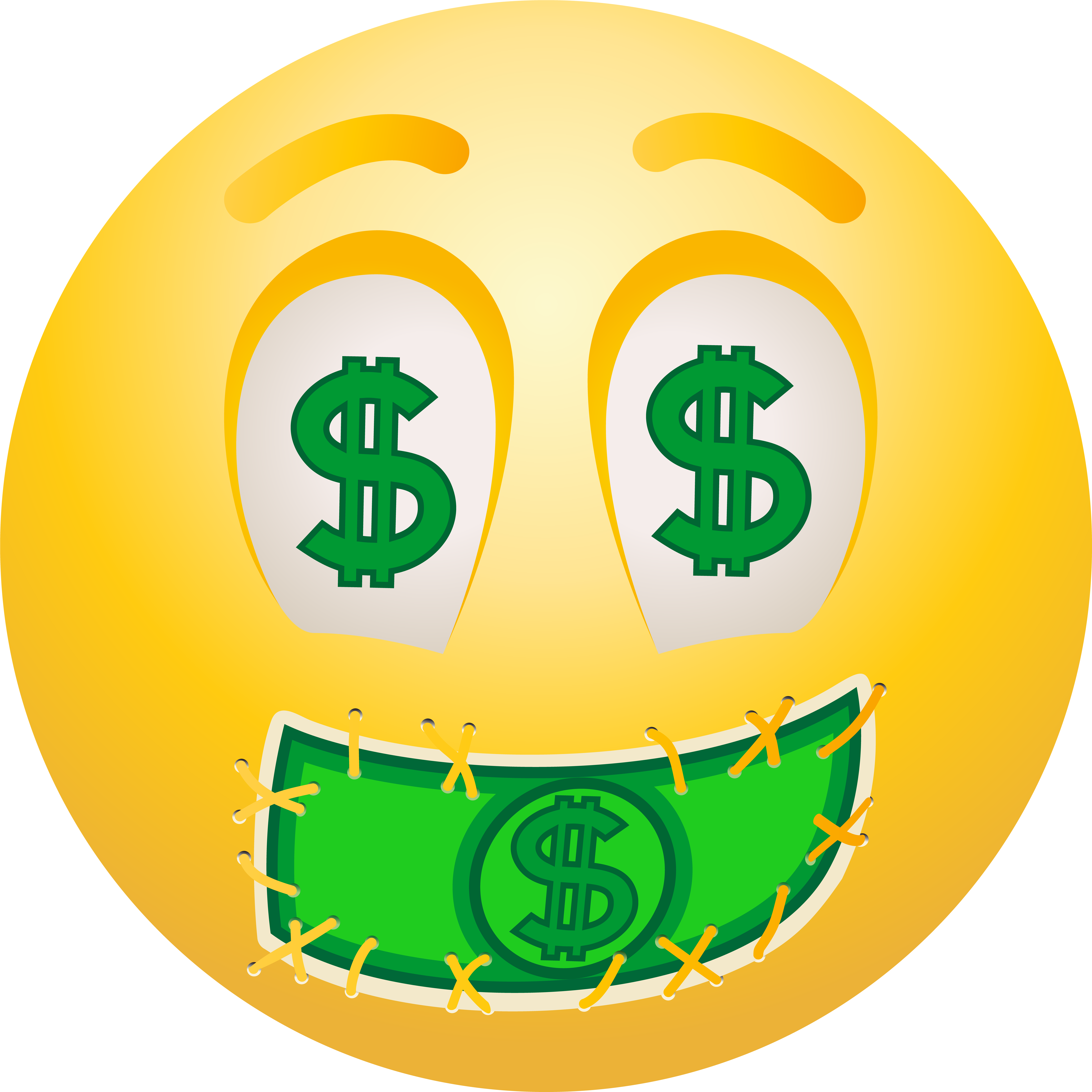 Dollar Face Emoticon Png Clip Art (8000x8000), Png Download
