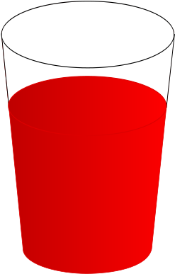 Of Water Clipart Black And - Glass Of Red Water (378x594), Png Download