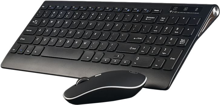 Ice Fox K5 Rechargeable Wireless Keyboard And Mouse - Computer Keyboard (800x800), Png Download