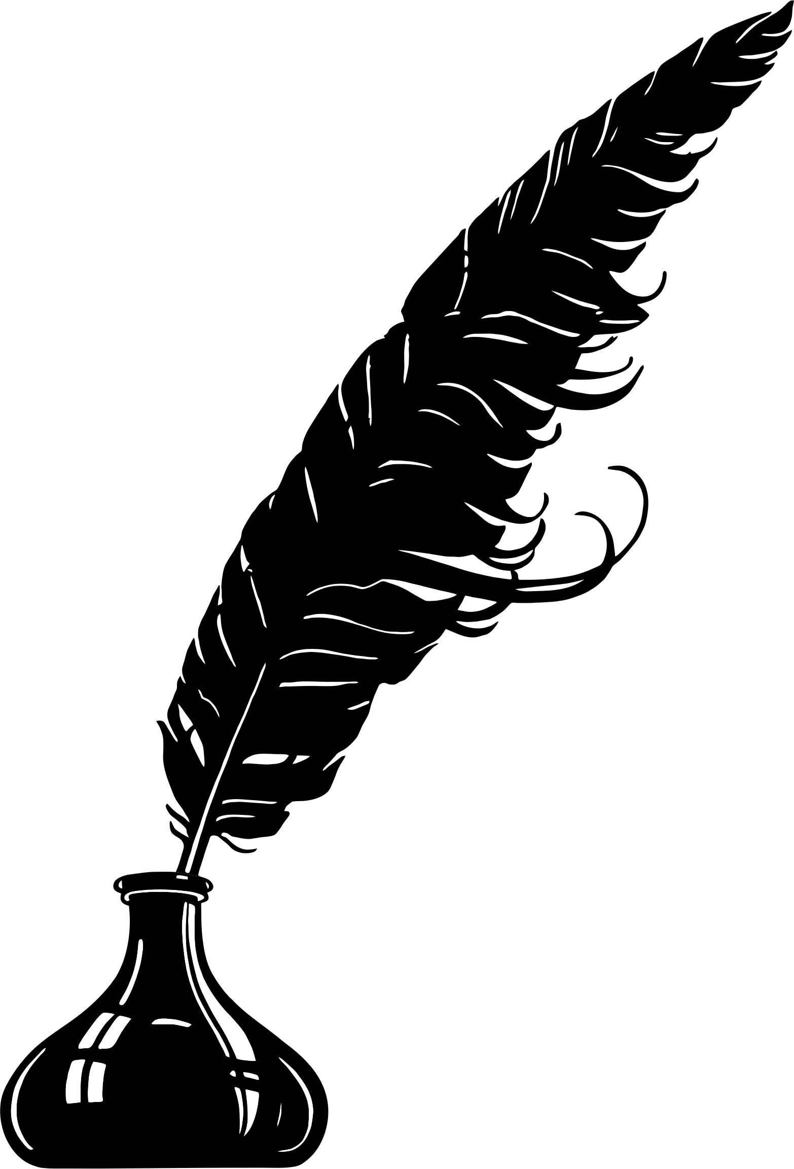 Jpg Freeuse Library Quill Inkwell Paper Clip Art Transprent - Quill Pen (1306x1920), Png Download