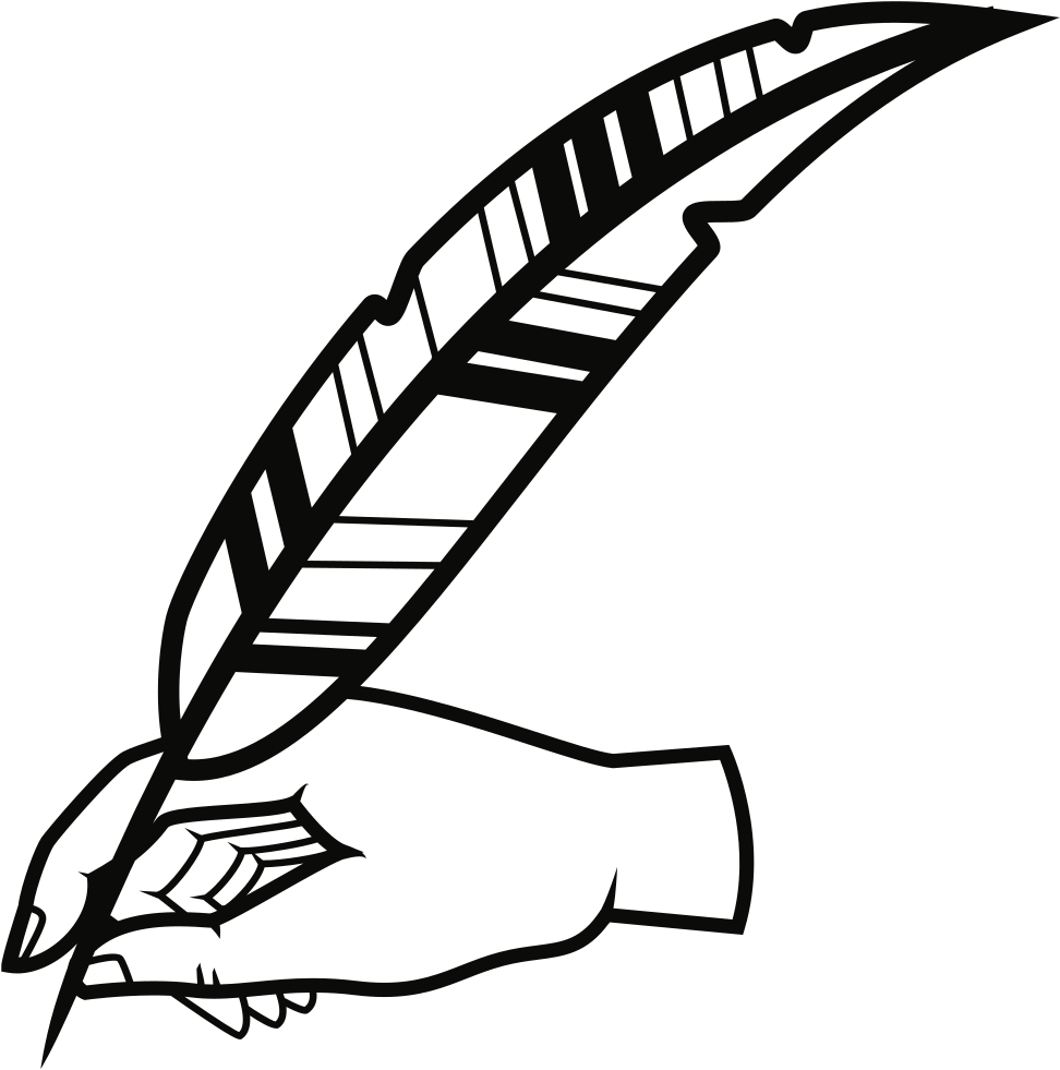 Hand With Quill Pen - Quill Clipart (994x1000), Png Download