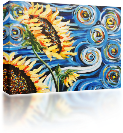 Sunflowers In The Wind - Floral Design (500x500), Png Download