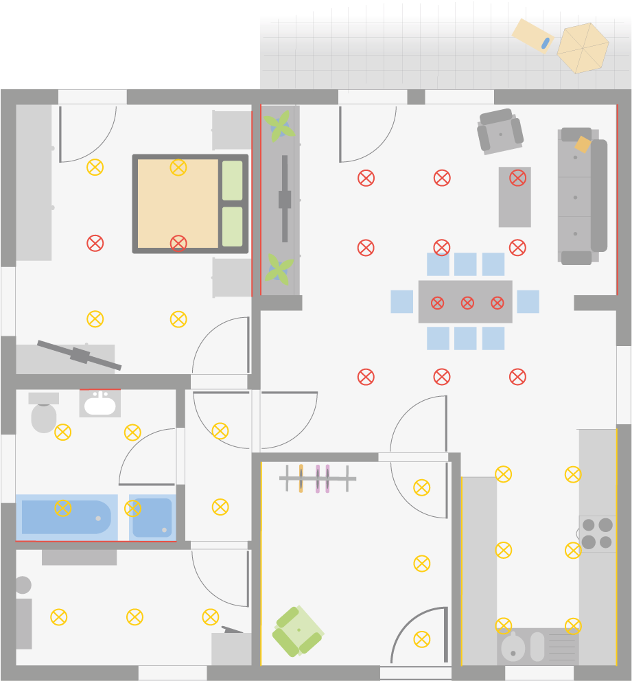 We Positioned The Warm White Led Spotlights In The - Lighting (1165x1080), Png Download