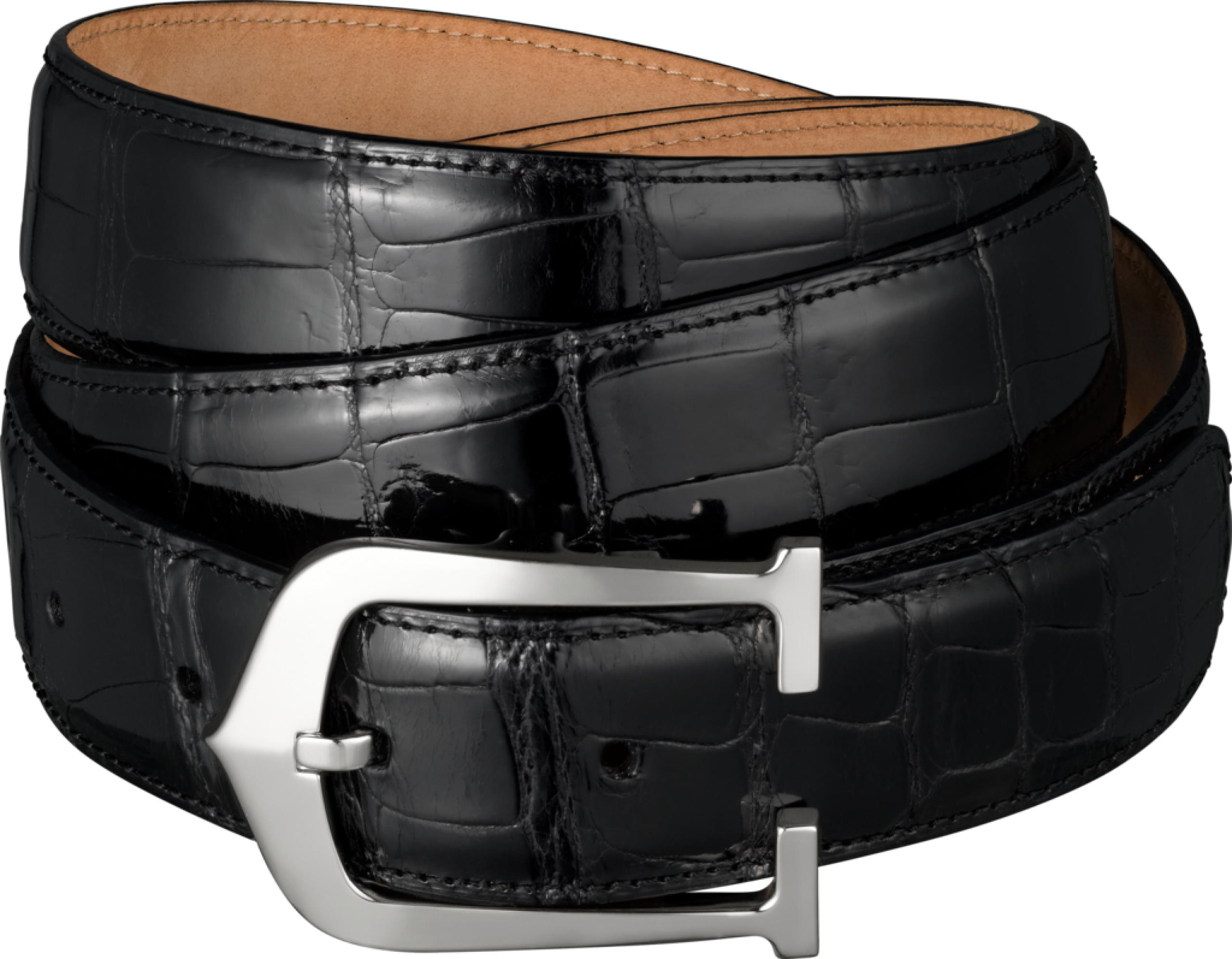Black Belt With Stylish Buckles Png Image - Black Leather Belt Png (2560x1992), Png Download