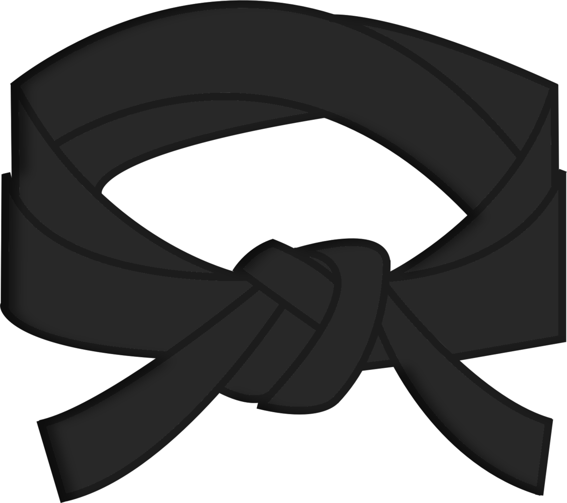 Karate Belt - Black Belt Karate Clipart (1153x1024), Png Download
