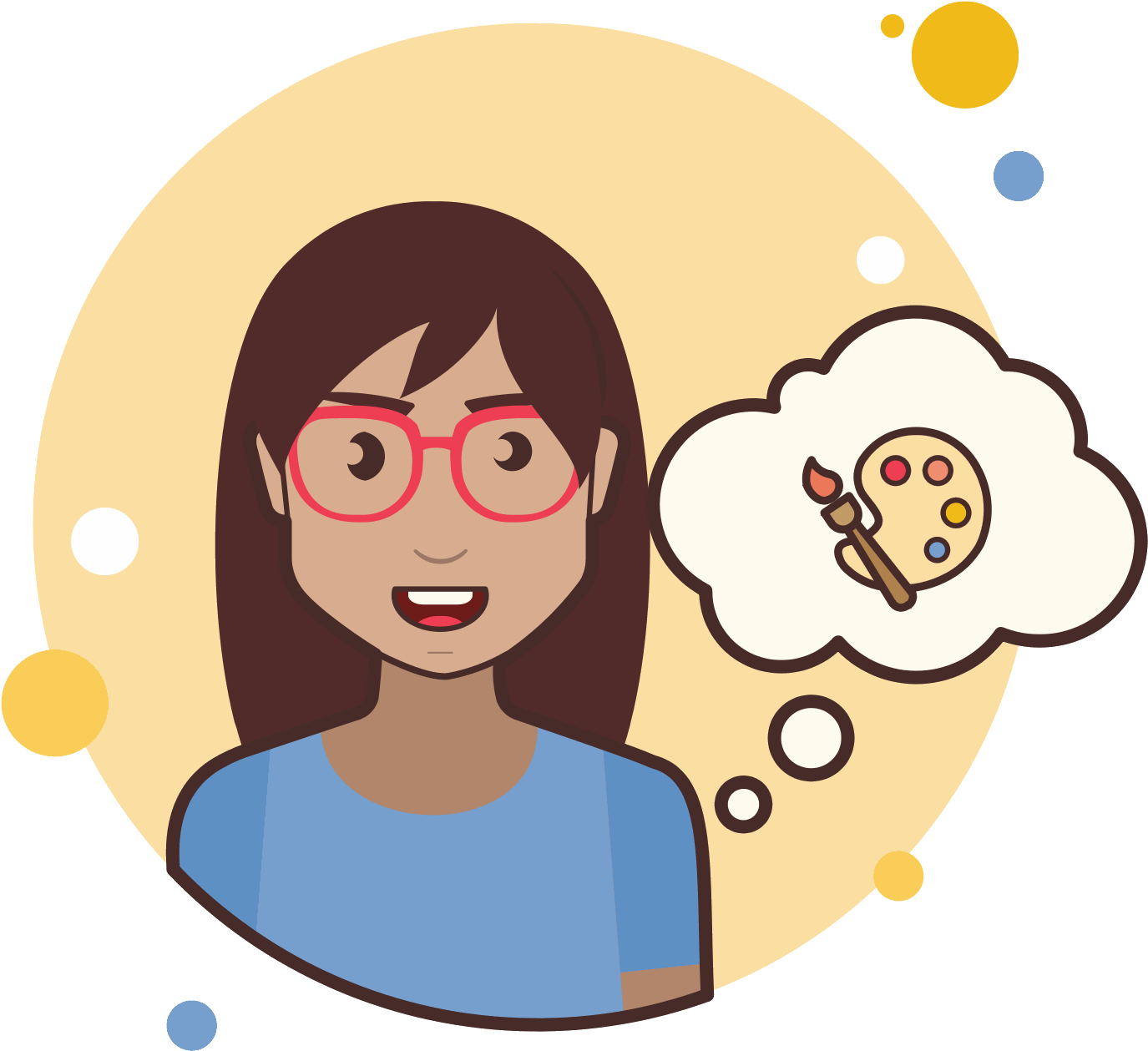 Brunette Girl Art Palette Icon - Hair (1600x1600), Png Download