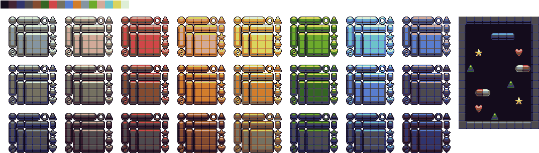 0 - Pixel Art Color Palettes (1088x320), Png Download