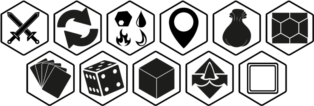 Board Game Library Tags - Board Game Symbols (1024x350), Png Download
