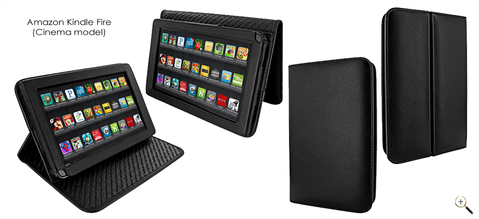 Amazon Kindle Fire - Piel Frama Amazon Kindle Fire Black Cinema Leather (985x454), Png Download