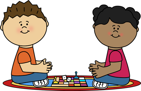 Svg Royalty Free Library Kids Playing Board Games - Play Board Games Clipart (450x292), Png Download