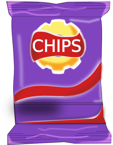 Banner Royalty Free Chips Packet Clip Art At Clker - Bag Of Chips Clipart (462x593), Png Download