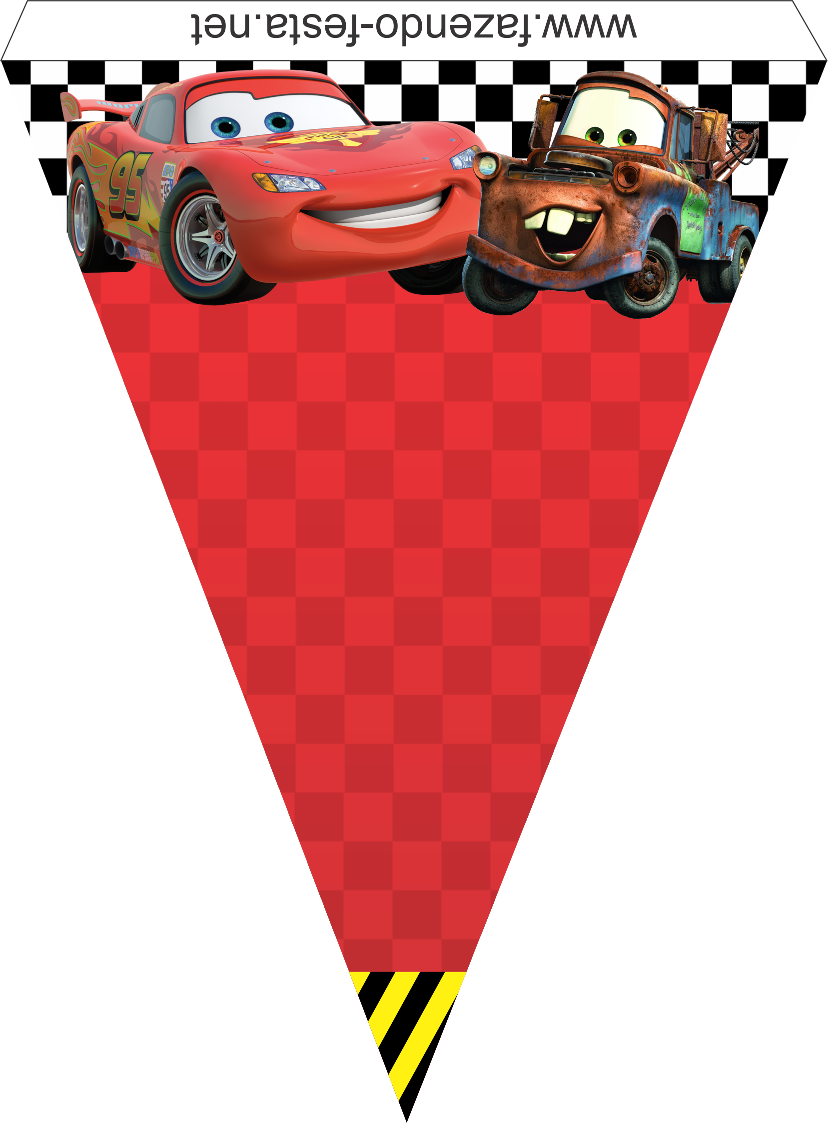 Image Result For Papercraft Disney Cars Pixar Para - Banderin De Cars Para Imprimir (1657x2248), Png Download