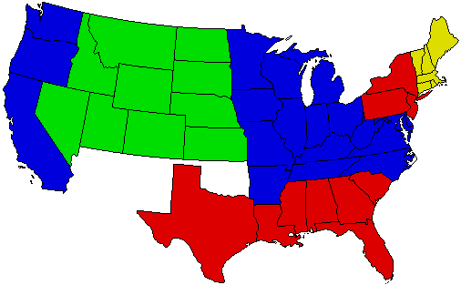 Clipart Royalty Free Stock America S Silver Era - Warren Vs Trump Map 2020 (506x313), Png Download