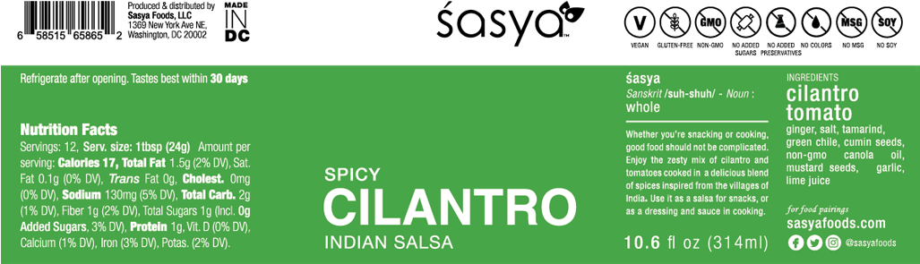 Sasya Indian Dip Salsa Spicy Gluten Free Vegan Healthy - Dipping Sauce (1028x1028), Png Download
