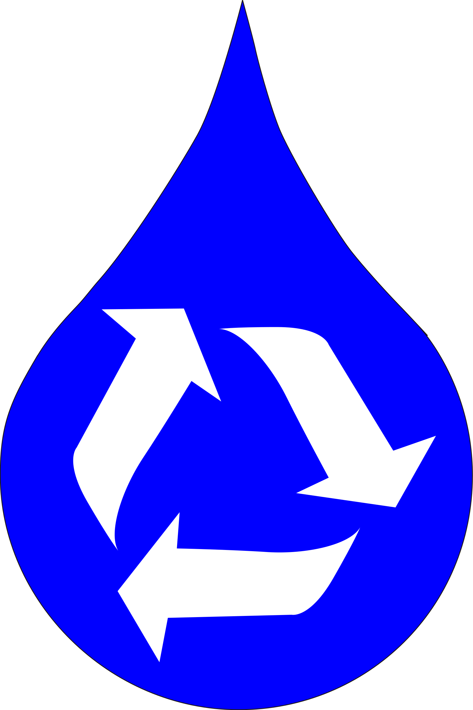 Water, Blue, Recycle, Recycling, Arrows, Rain, Drop - Clip Art Water Recycle (426x640), Png Download