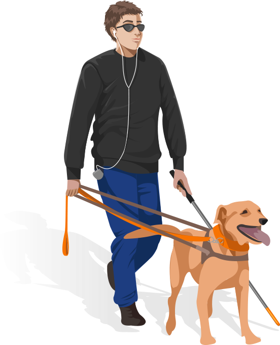 Blinded Man With Dog - Book (1200x760), Png Download