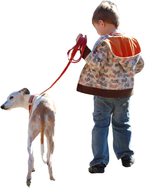 Free Architectural Entourage - People Walk Dog Png (500x668), Png Download