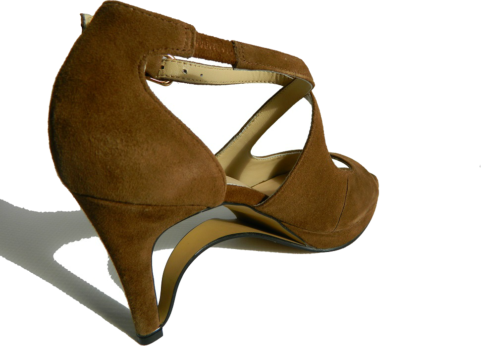 Ultra-comfort Suede High Heels With Stabilization - High-heeled Shoe (971x699), Png Download