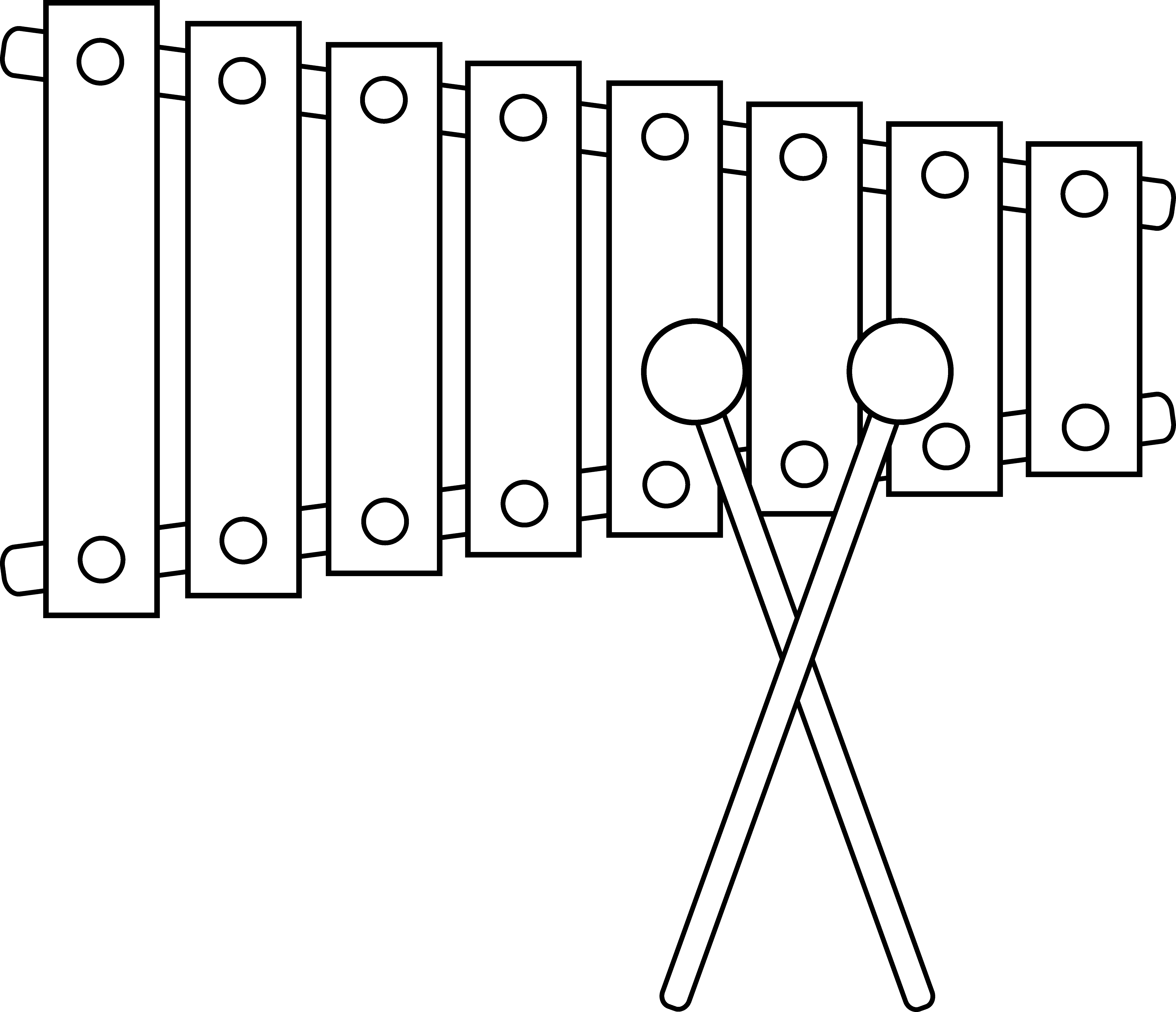 Download Xylophone Line Art - Xylophone Clipart Black And White PNG Image  with No Background - PNGkey.com