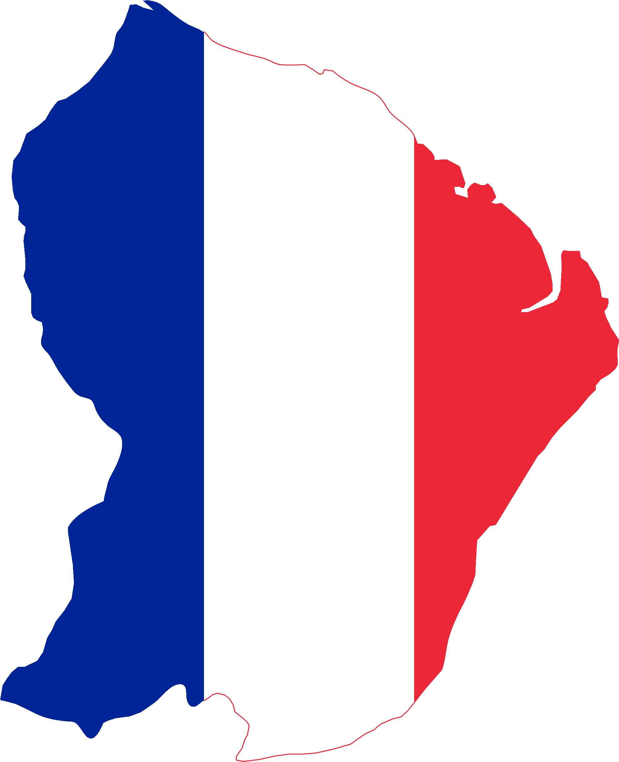 French Flag - French Guiana Flag Map (2100x2500), Png Download