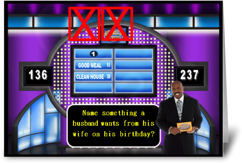 Family Feud Birthday Card Greeting Card - Greeting Card (848x698), Png Download