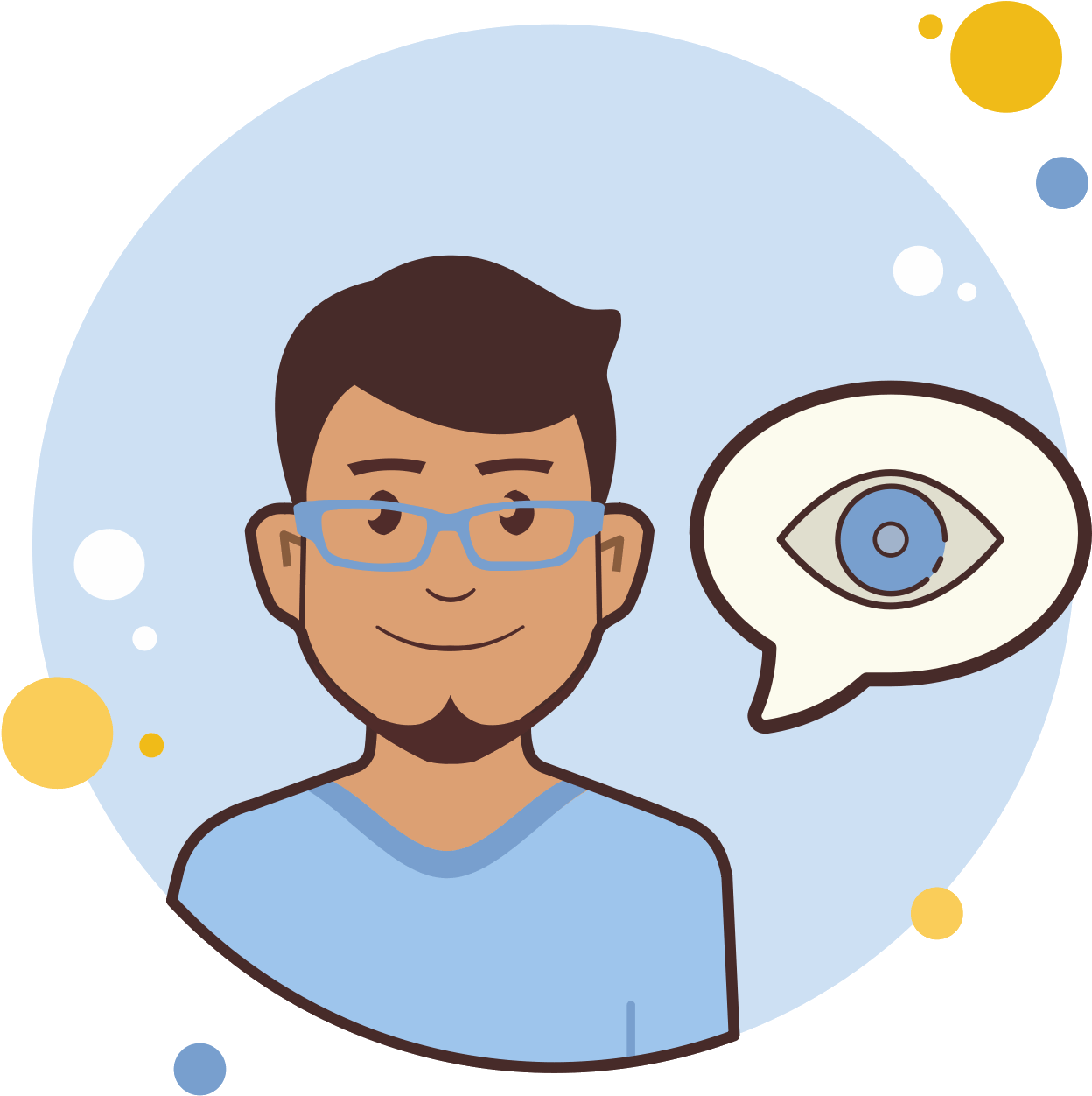Man In Blue Glasses Eye Icon - Man (1600x1600), Png Download