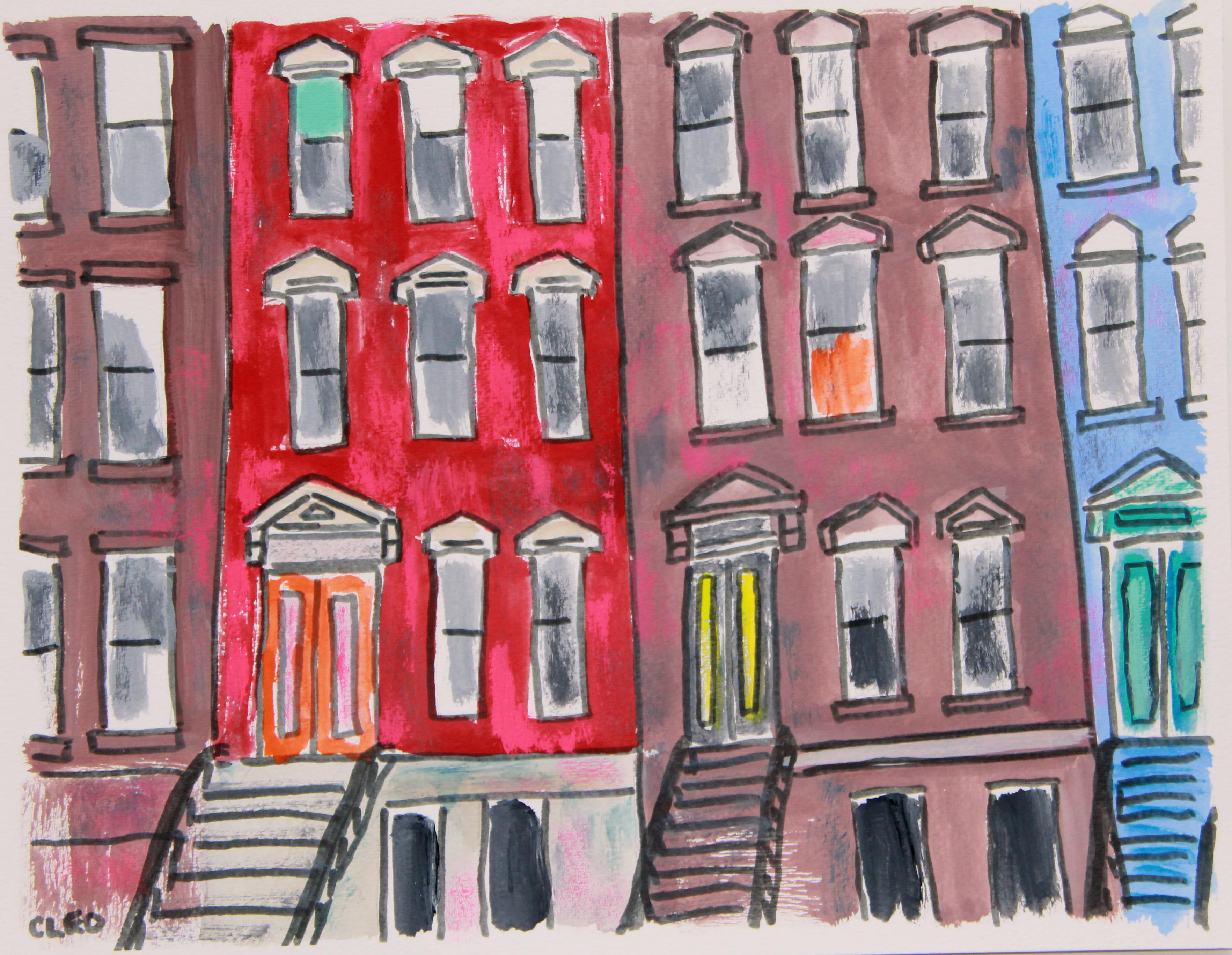 Jpg Free Download Abstract New York City Brownstone - Brownstone Building Restore (3919x3039), Png Download