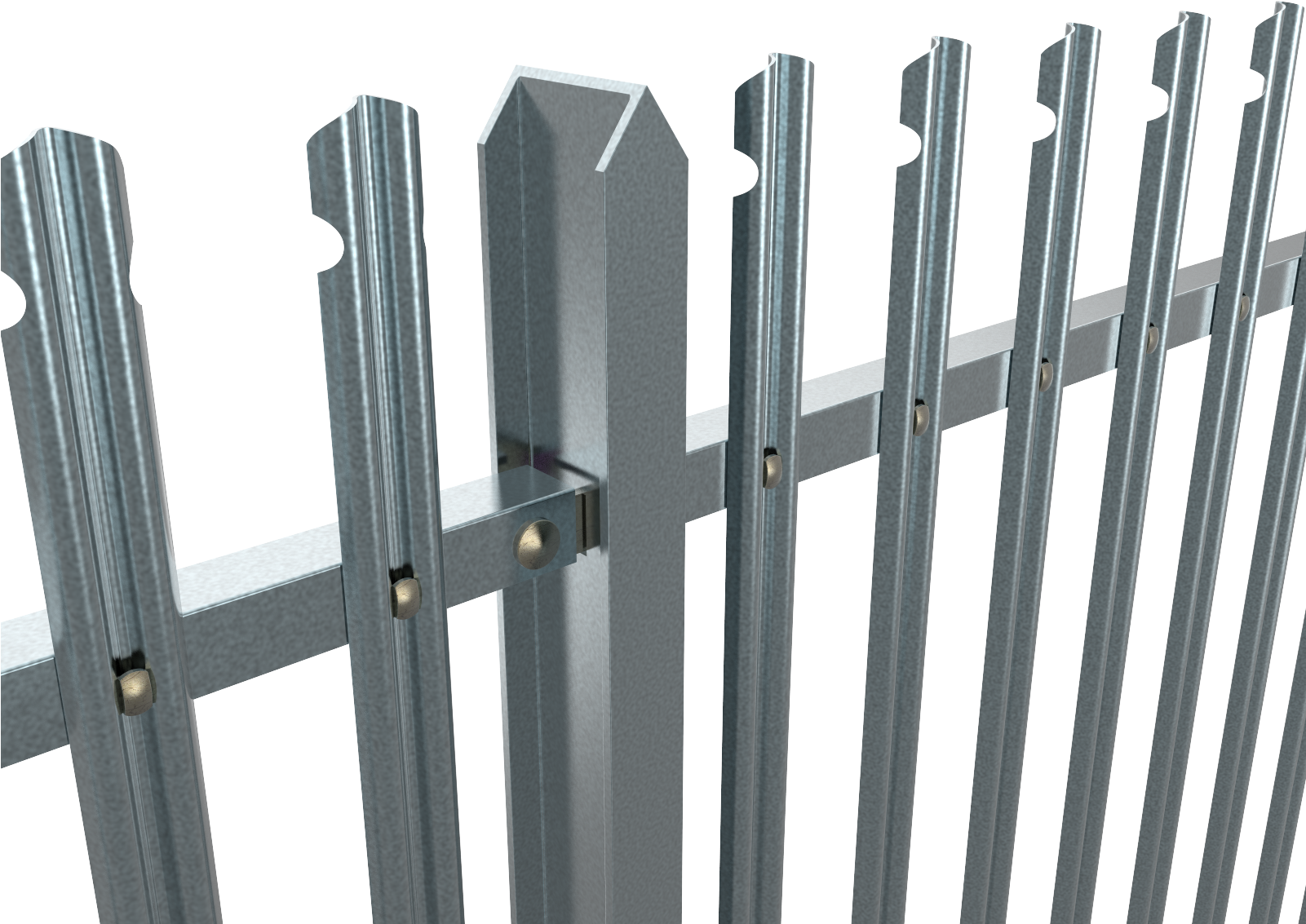 Images For Illustration Only ** - Palisade Fence System Profile (1600x1199), Png Download