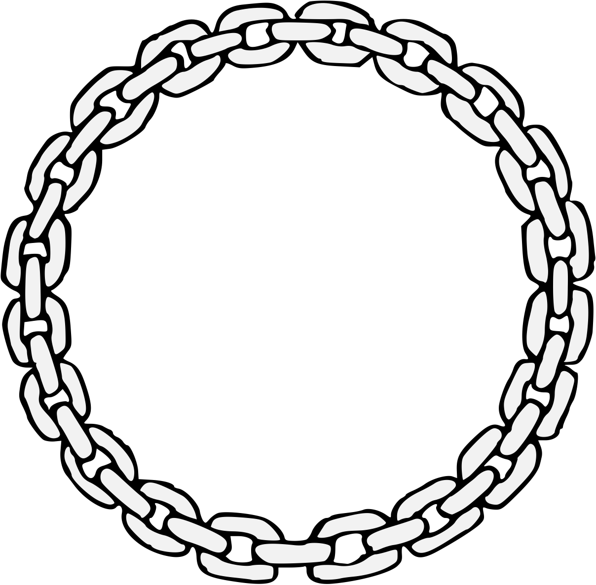 Annulet Of Chain - Deco Border Circle Frame Vector (1208x1187), Png Download