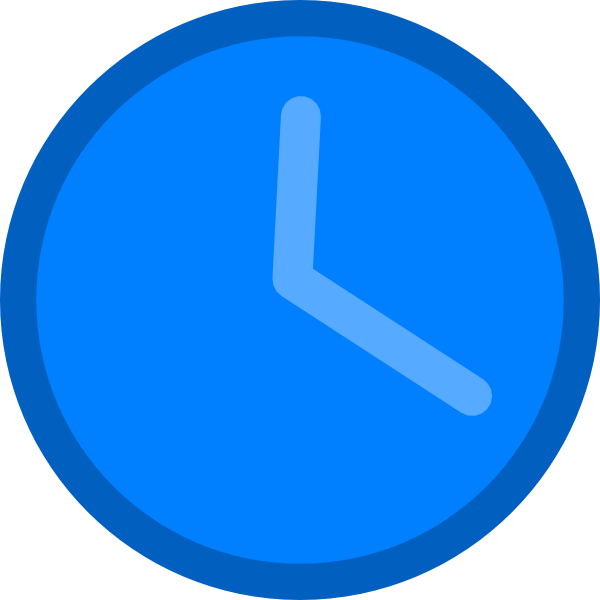 Clock Clipart Blue (600x600), Png Download