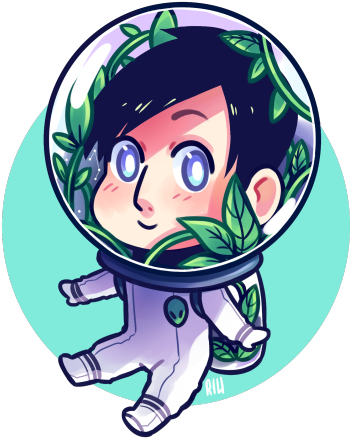 Space Plants Phil - Cartoon (500x500), Png Download