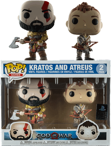 God Of War - Kratos And Atreus Funko (600x600), Png Download