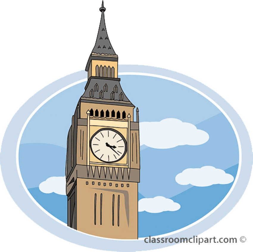 London Clock Tower Png Image - London Big Ben Clipart (550x549), Png Download