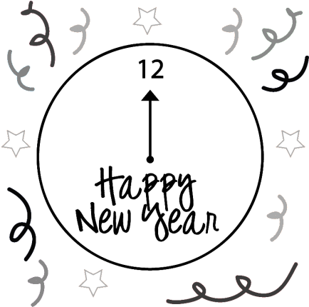 Transparent Collection Of Year - New Years Eve Clock Clipart (483x470), Png Download