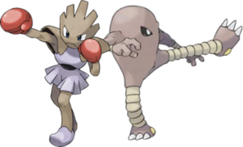 The Pokémon Hitmonlee And Hitmonchan Are Based On Bruce - Pokemon Hitmonlee And Hitmonchan (800x485), Png Download
