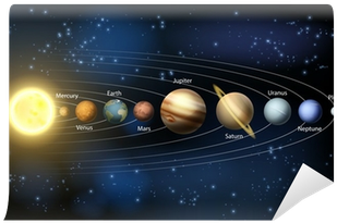 Sun And Planets Of The Solar System Wall Mural • Pixers® - Space Solar System Model (400x400), Png Download
