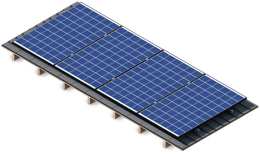 0% - Solar Panel Roof Png (870x517), Png Download