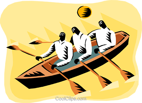 Men In A Rowboat Royalty Free Vector Clip Art Illustration - Man (480x347), Png Download