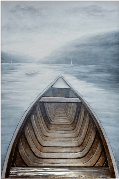 3d Oil Painting Art Row Boat Ocean First Person Point - Row Boat First Person (943x629), Png Download